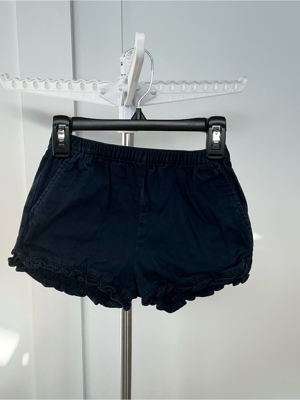 Girls Shorts (size 7) Cotton Elastic Waist Ruffle Shorts - Lavender, Black, Sage - Picture 5 of 10